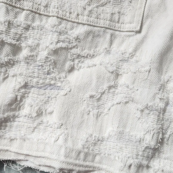 Nwot Textured Rip Cargo Style White Shorts - Picture 6 of 8